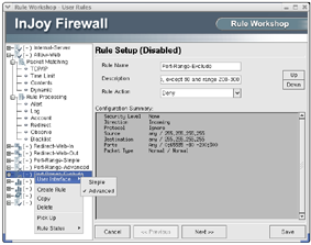 InJoy Firewall - Rule Workshop